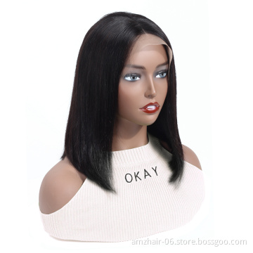 Short 8-14 Inch Straight Bob Human Hair Lace Front Wig Ready To Ship Brazilian Cuticle Aligned Hair Frontal Lace Wig Wholesale